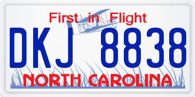 NC license plate DKJ8838