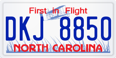 NC license plate DKJ8850