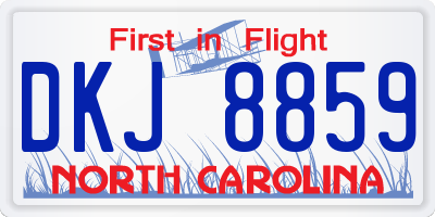 NC license plate DKJ8859