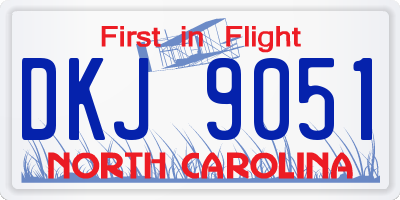 NC license plate DKJ9051