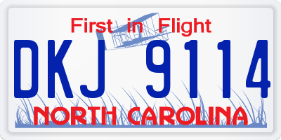 NC license plate DKJ9114