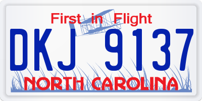 NC license plate DKJ9137