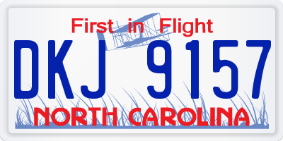 NC license plate DKJ9157