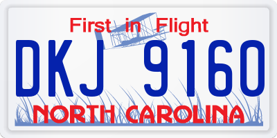 NC license plate DKJ9160