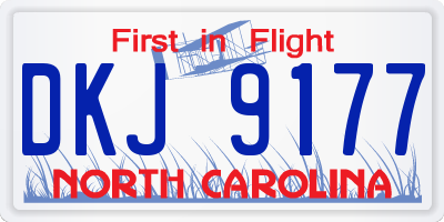 NC license plate DKJ9177