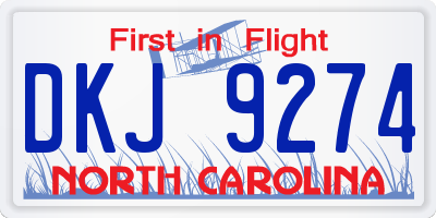 NC license plate DKJ9274