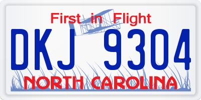 NC license plate DKJ9304