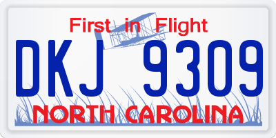 NC license plate DKJ9309