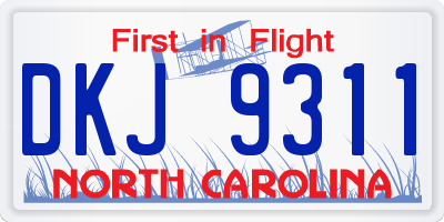 NC license plate DKJ9311