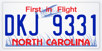 NC license plate DKJ9331