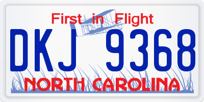 NC license plate DKJ9368