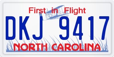 NC license plate DKJ9417