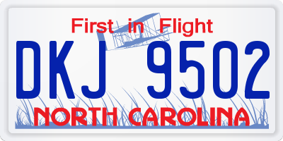 NC license plate DKJ9502