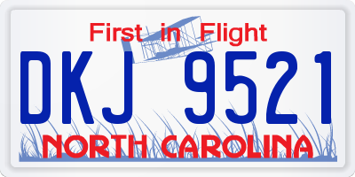 NC license plate DKJ9521