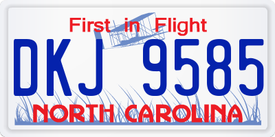 NC license plate DKJ9585