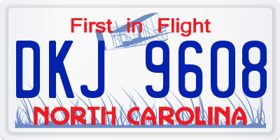 NC license plate DKJ9608