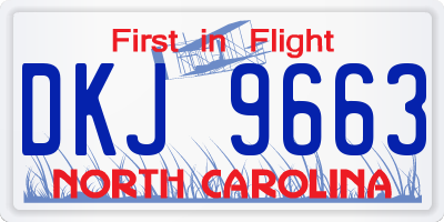NC license plate DKJ9663