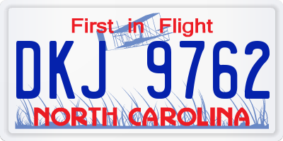 NC license plate DKJ9762