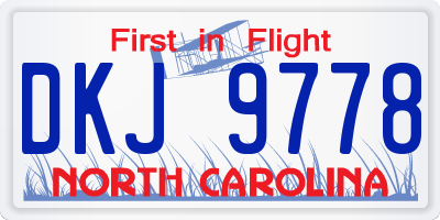 NC license plate DKJ9778