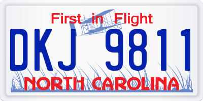 NC license plate DKJ9811
