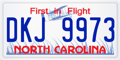 NC license plate DKJ9973
