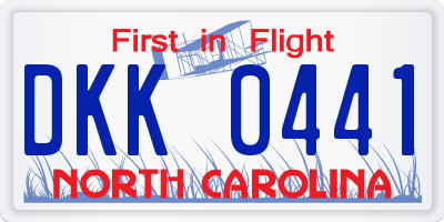 NC license plate DKK0441