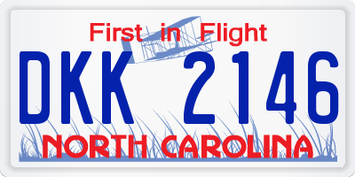 NC license plate DKK2146