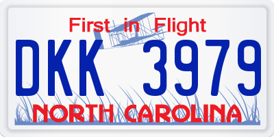NC license plate DKK3979