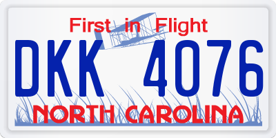 NC license plate DKK4076