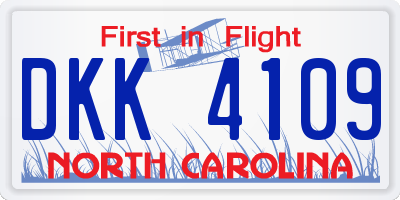 NC license plate DKK4109