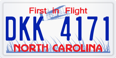 NC license plate DKK4171