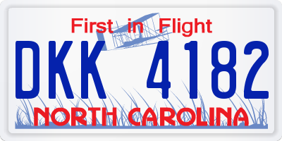 NC license plate DKK4182