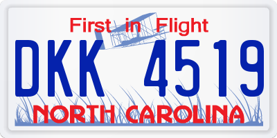 NC license plate DKK4519