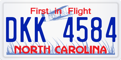 NC license plate DKK4584