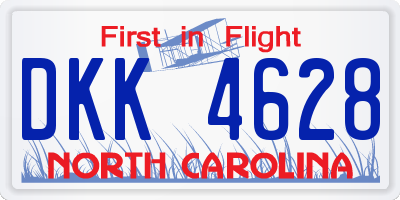 NC license plate DKK4628