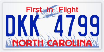 NC license plate DKK4799