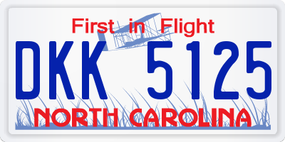 NC license plate DKK5125