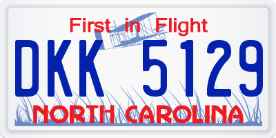 NC license plate DKK5129