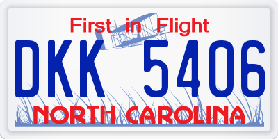 NC license plate DKK5406
