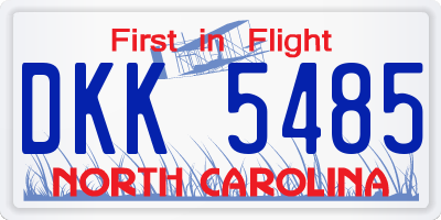 NC license plate DKK5485