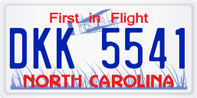 NC license plate DKK5541