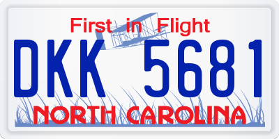 NC license plate DKK5681