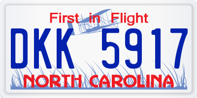 NC license plate DKK5917
