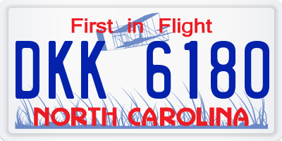 NC license plate DKK6180