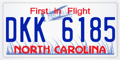 NC license plate DKK6185