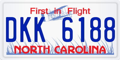 NC license plate DKK6188