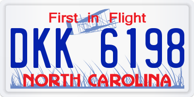 NC license plate DKK6198