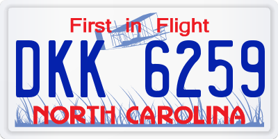NC license plate DKK6259
