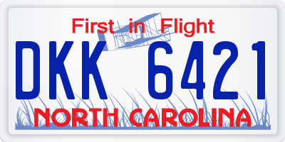 NC license plate DKK6421