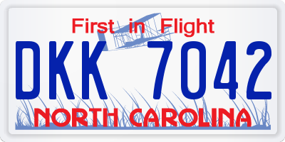 NC license plate DKK7042